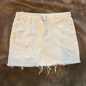 White jean skirt